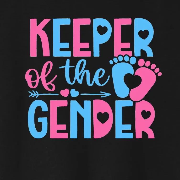 Keeper Of The Gender Gender Reveal Party Baby Shower Women's Crop Top Tee