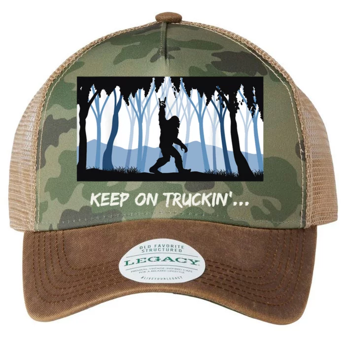 Keep on Truckin Bigfoot Forest Vintage Funny Tee Legacy Tie Dye Trucker Hat