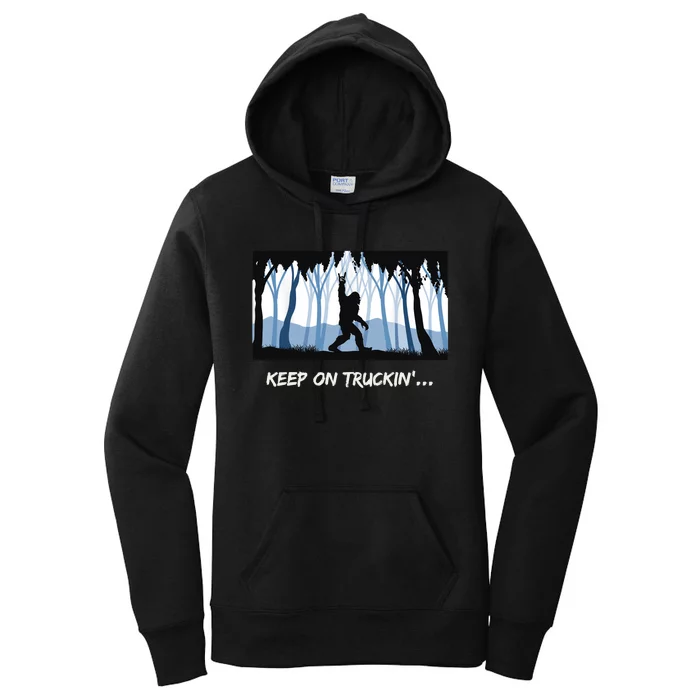 Keep on Truckin Bigfoot Forest Vintage Funny Tee Women's Pullover Hoodie