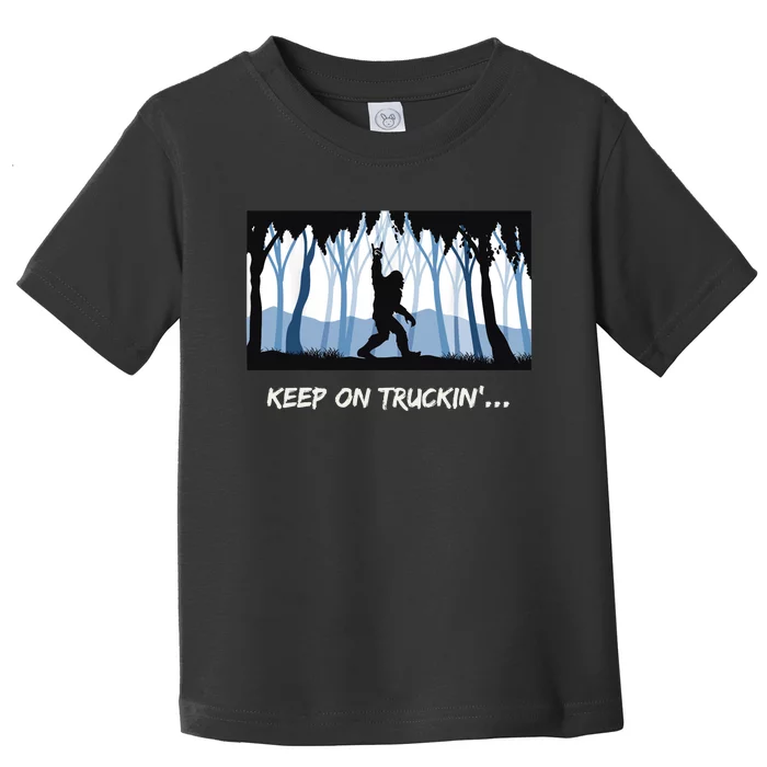 Keep on Truckin Bigfoot Forest Vintage Funny Tee Toddler T-Shirt