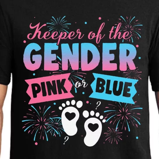 Keeper Of The Gender Or Blue Gender Reveal Fireworks Pajama Set