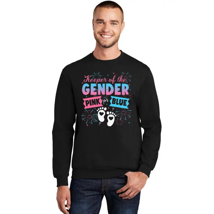 Keeper Of The Gender Or Blue Gender Reveal Fireworks Tall Sweatshirt