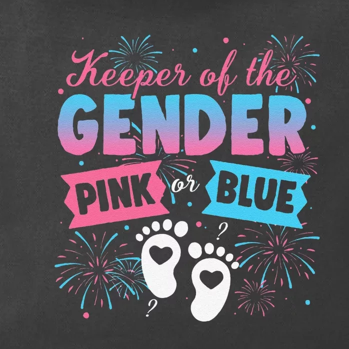 Keeper Of The Gender Or Blue Gender Reveal Fireworks Zip Tote Bag