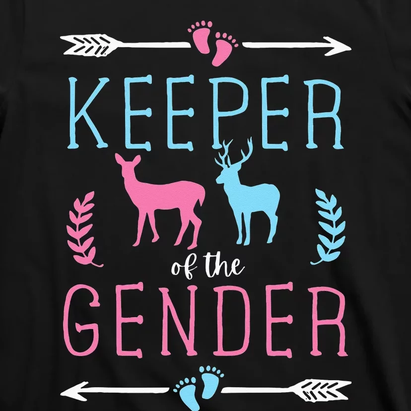 Keeper of the Gender Buck or Doe in Blue and Pink Party T-Shirt