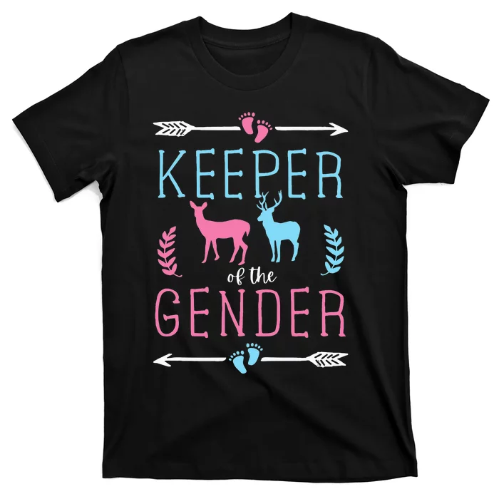 Keeper of the Gender Buck or Doe in Blue and Pink Party T-Shirt