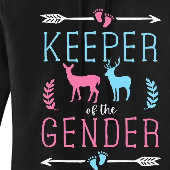 Keeper of the Gender Buck or Doe in Blue and Pink Party Women's Pullover Hoodie