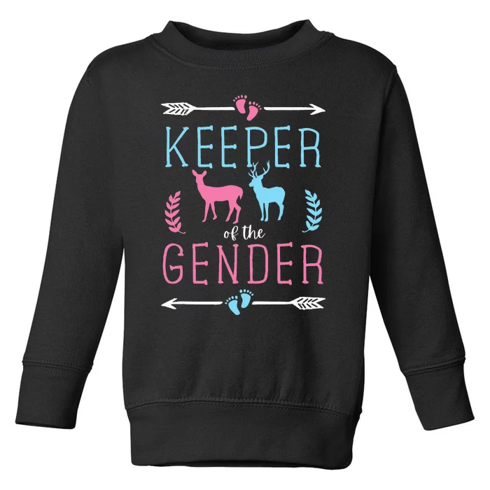 Keeper of the Gender Buck or Doe in Blue and Pink Party Toddler Sweatshirt