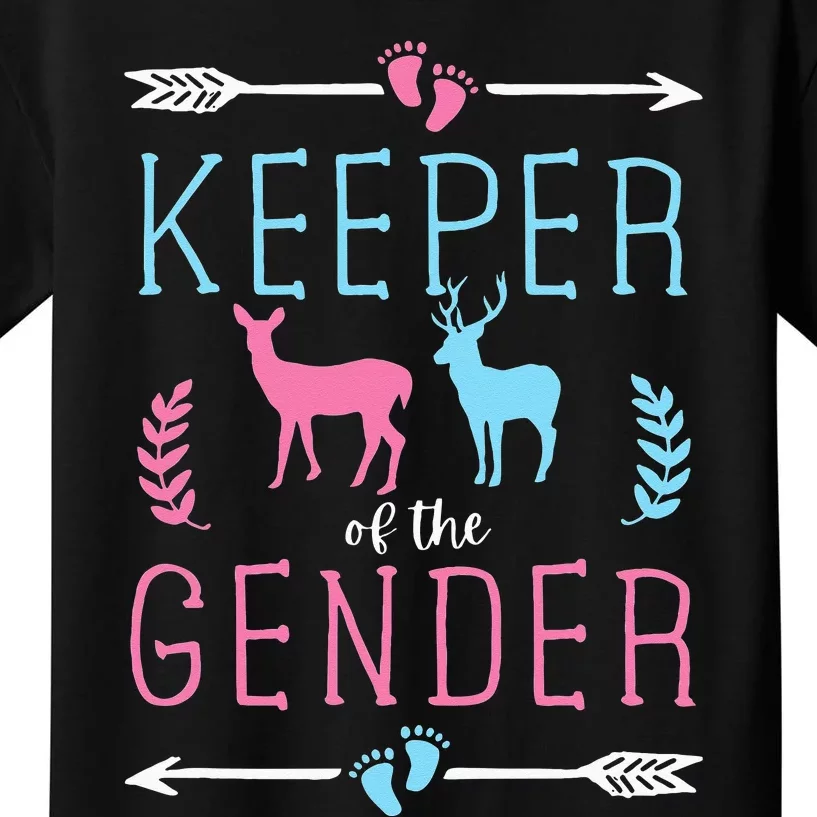 Keeper of the Gender Buck or Doe in Blue and Pink Party Kids T-Shirt