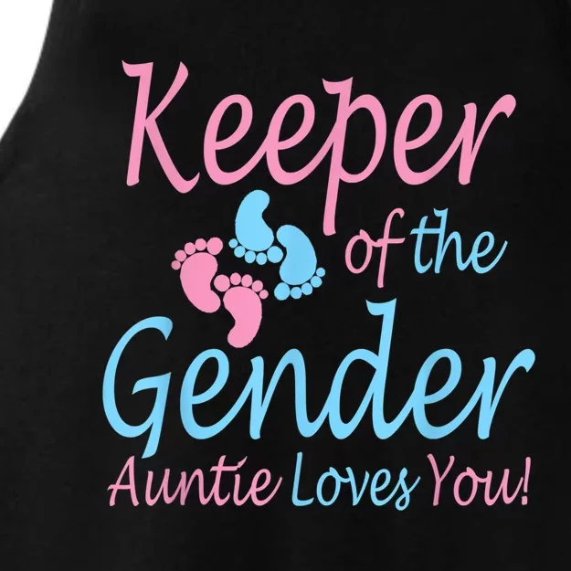 Keeper Of The Gender Auntie Gender Reveal Party Idea Ladies Tri-Blend Wicking Tank