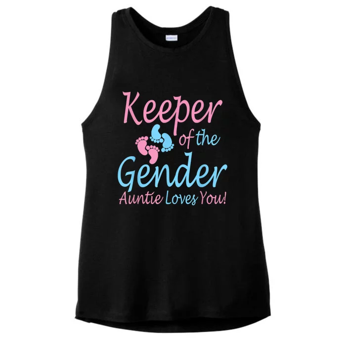 Keeper Of The Gender Auntie Gender Reveal Party Idea Ladies Tri-Blend Wicking Tank