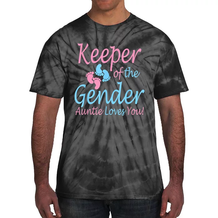 Keeper Of The Gender Auntie Gender Reveal Party Idea Tie-Dye T-Shirt