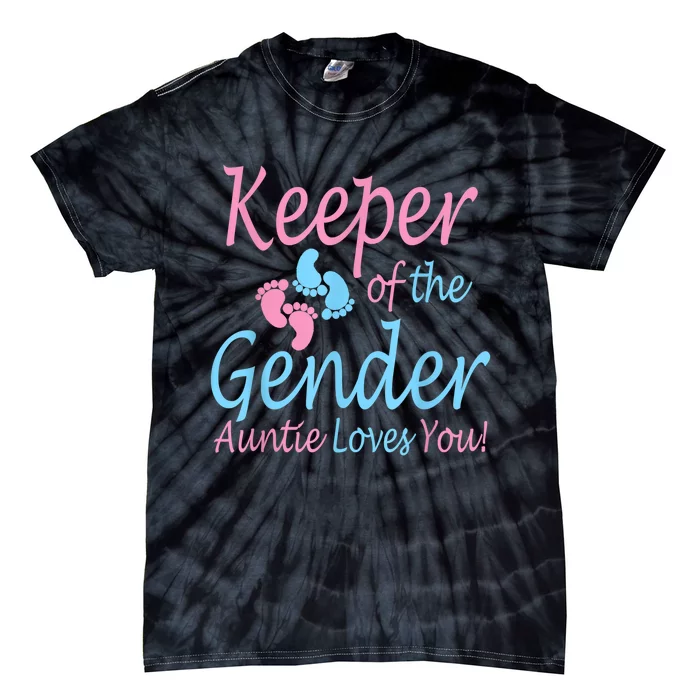 Keeper Of The Gender Auntie Gender Reveal Party Idea Tie-Dye T-Shirt