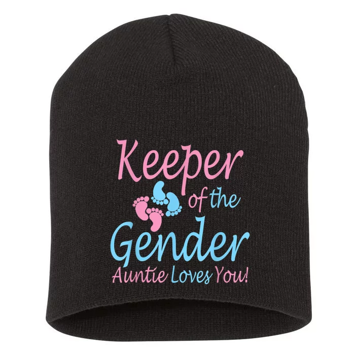 Keeper Of The Gender Auntie Gender Reveal Party Idea Short Acrylic Beanie