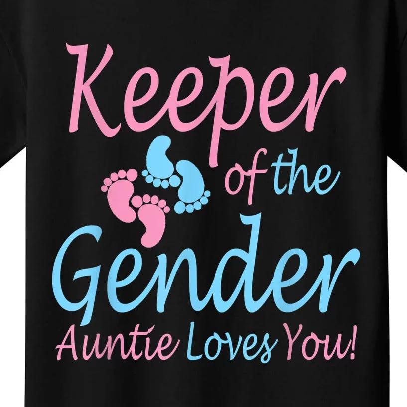 Keeper Of The Gender Auntie Gender Reveal Party Idea Kids T-Shirt