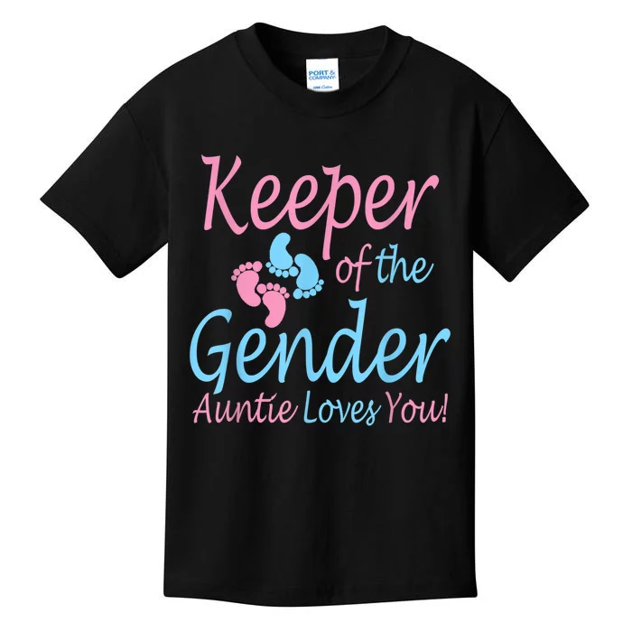 Keeper Of The Gender Auntie Gender Reveal Party Idea Kids T-Shirt