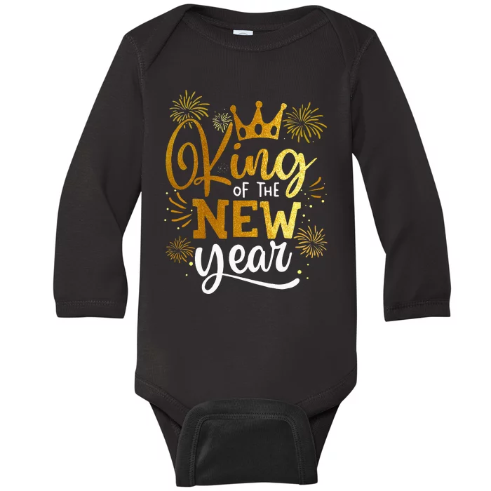 King of the New Year  Happy New Year New Years Eve Baby Long Sleeve Bodysuit