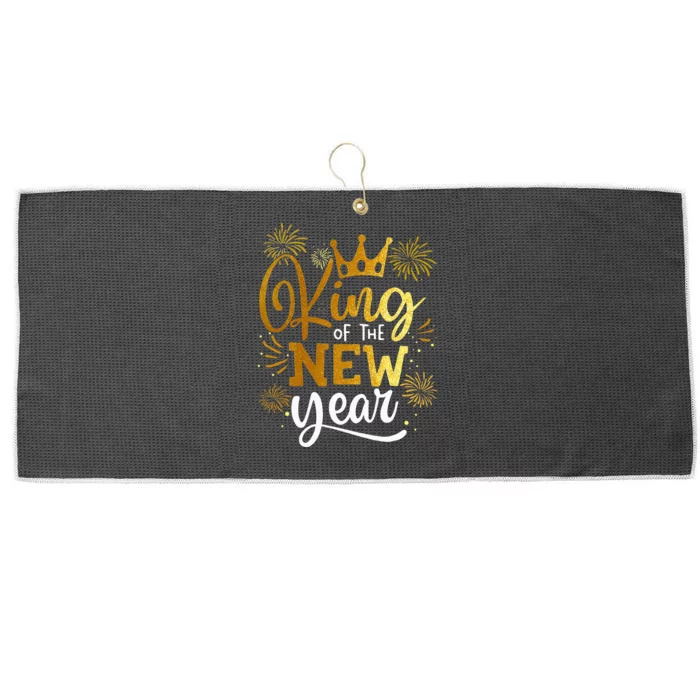 King of the New Year  Happy New Year New Years Eve Large Microfiber Waffle Golf Towel