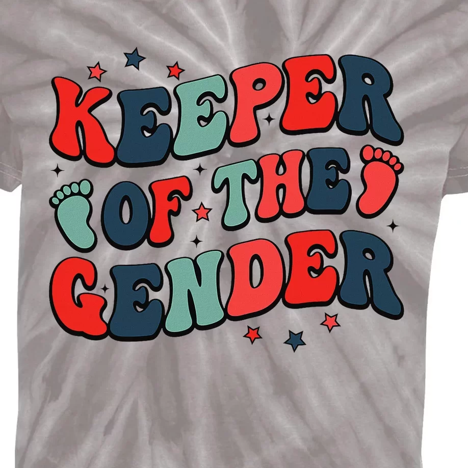 Keeper Of The Gender 4th Of July Reveal Kids Tie-Dye T-Shirt