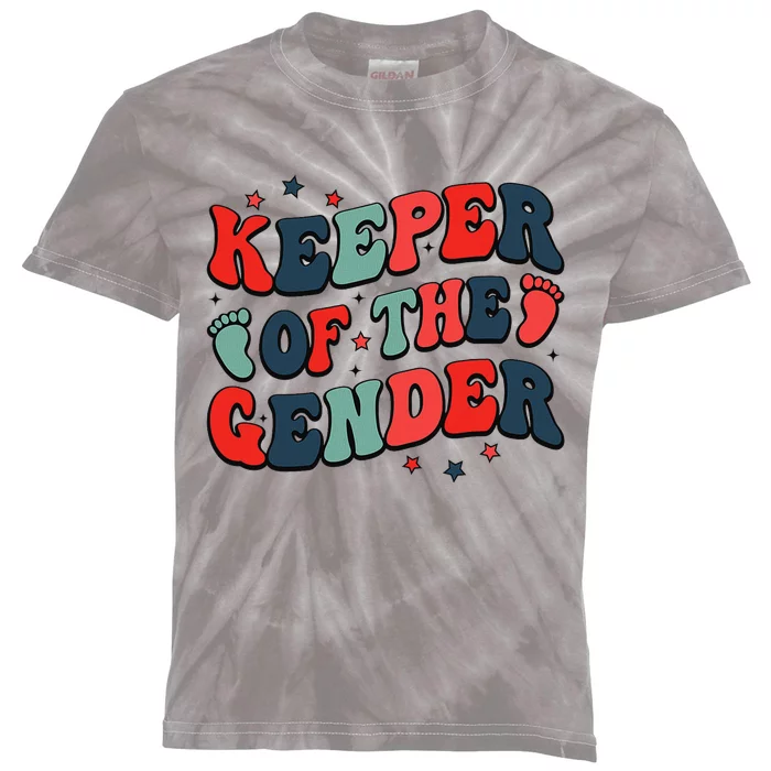 Keeper Of The Gender 4th Of July Reveal Kids Tie-Dye T-Shirt