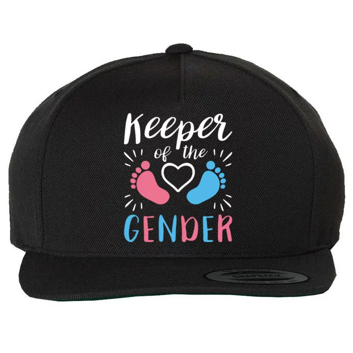 Keeper Of The Gender Cute Gender Reveal Funny Pregnancy Gift Wool Snapback Cap