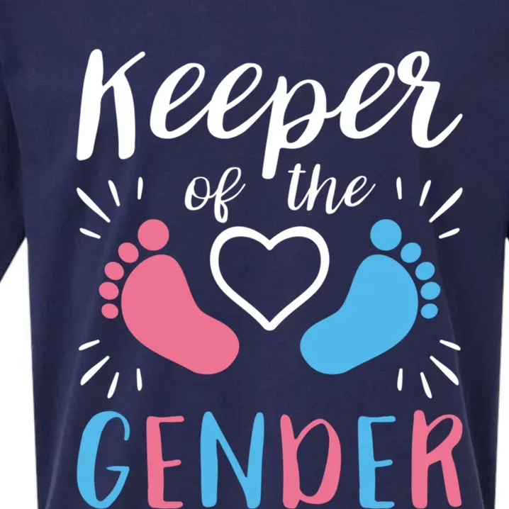 Keeper Of The Gender Cute Gender Reveal Funny Pregnancy Gift Sueded Cloud Jersey T-Shirt