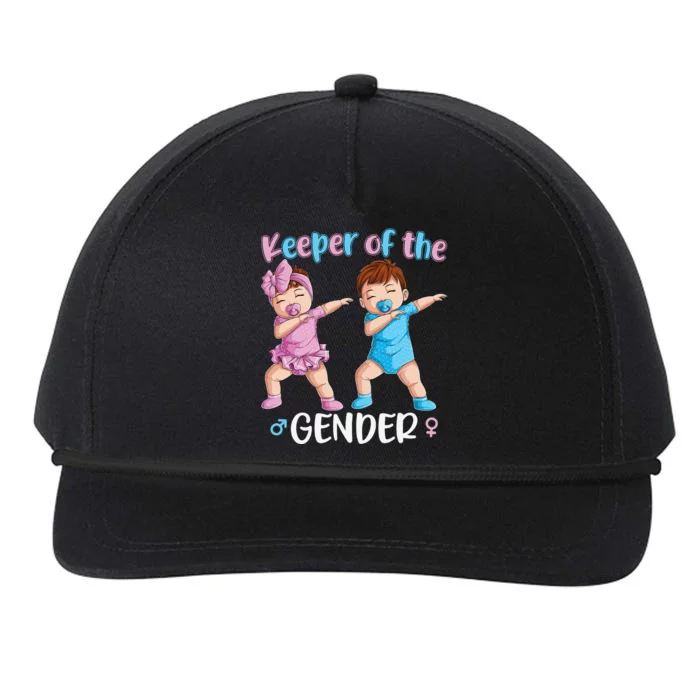 Keeper Of The Gender Reveal Party Baby Announcement Snapback Five-Panel Rope Hat