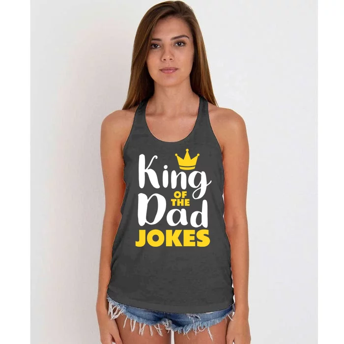 King Of The Dad Jokes Cool Gift Women's Knotted Racerback Tank