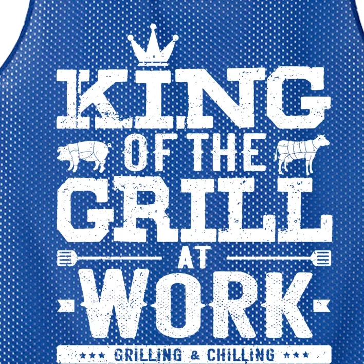 King Of The Grill Bbq Smoker Gift For Dad Grandpa Pitmaster Gift Mesh Reversible Basketball Jersey Tank