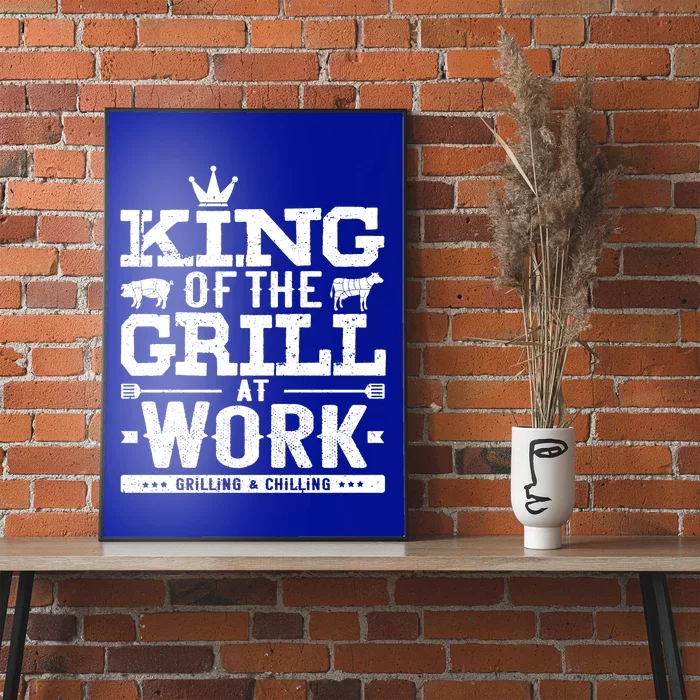 King Of The Grill Bbq Smoker Gift For Dad Grandpa Pitmaster Gift Poster