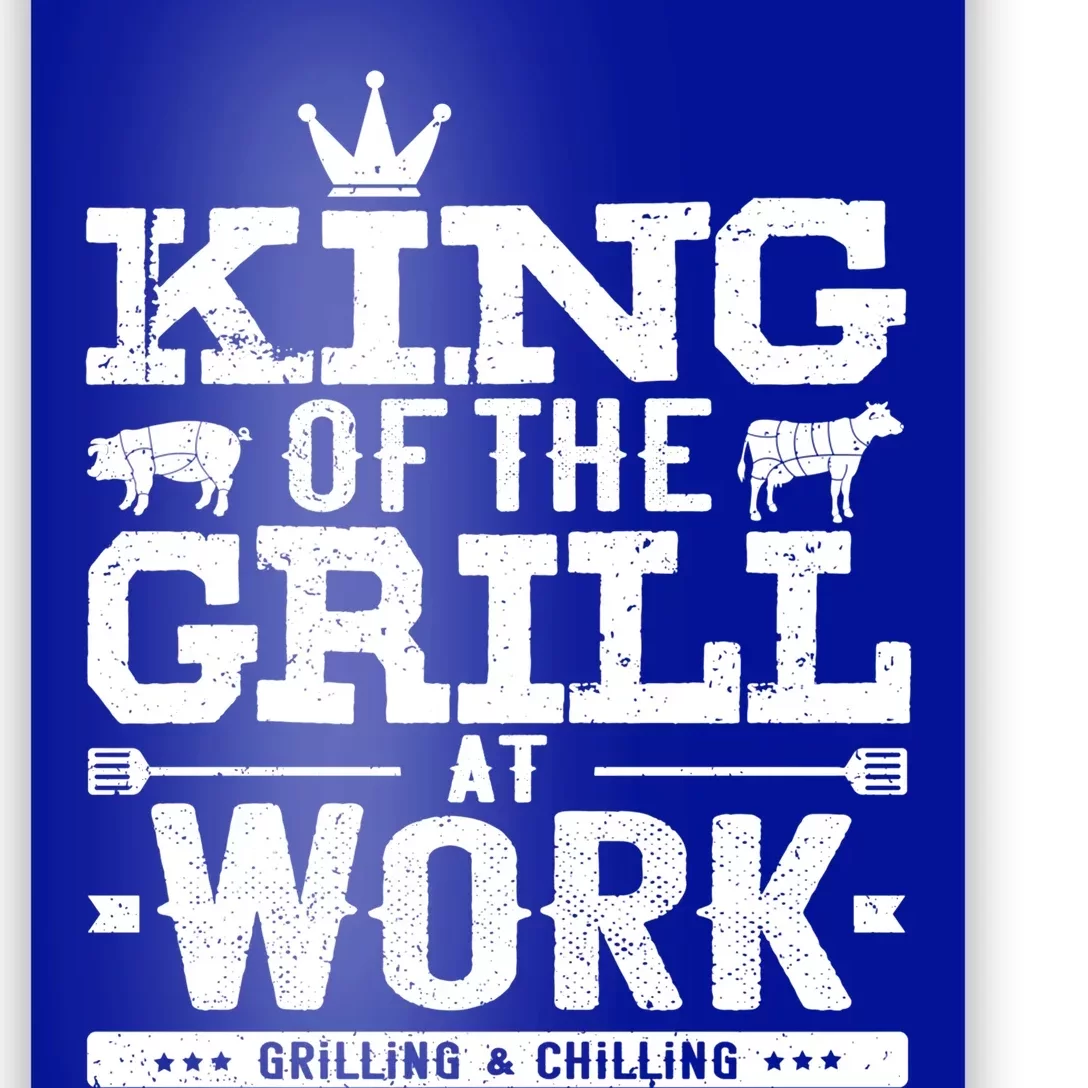 King Of The Grill Bbq Smoker Gift For Dad Grandpa Pitmaster Gift Poster