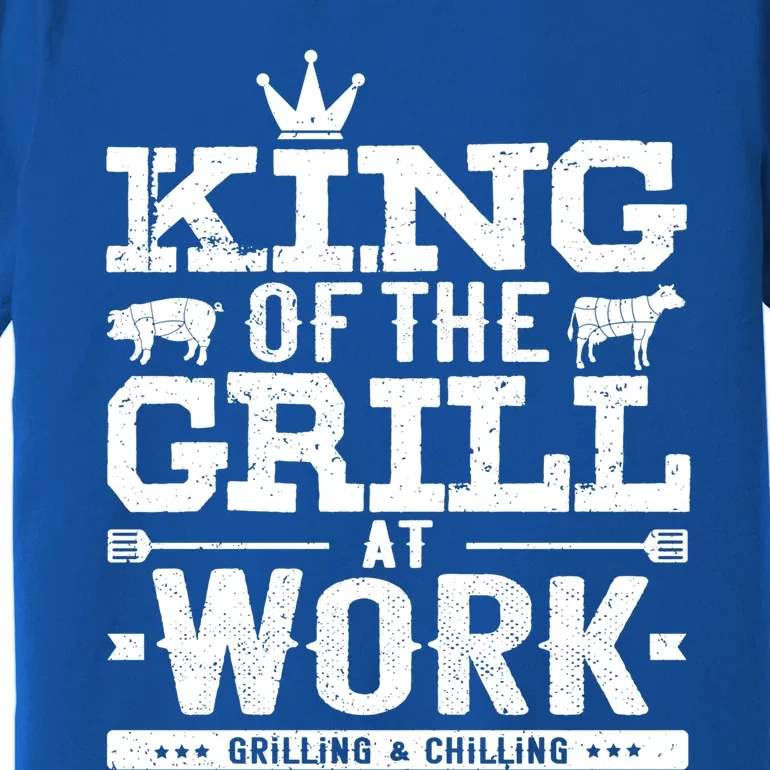 King Of The Grill Bbq Smoker Gift For Dad Grandpa Pitmaster Gift Premium T-Shirt