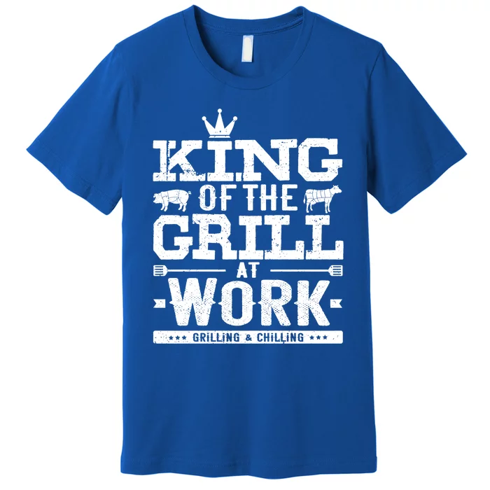 King Of The Grill Bbq Smoker Gift For Dad Grandpa Pitmaster Gift Premium T-Shirt