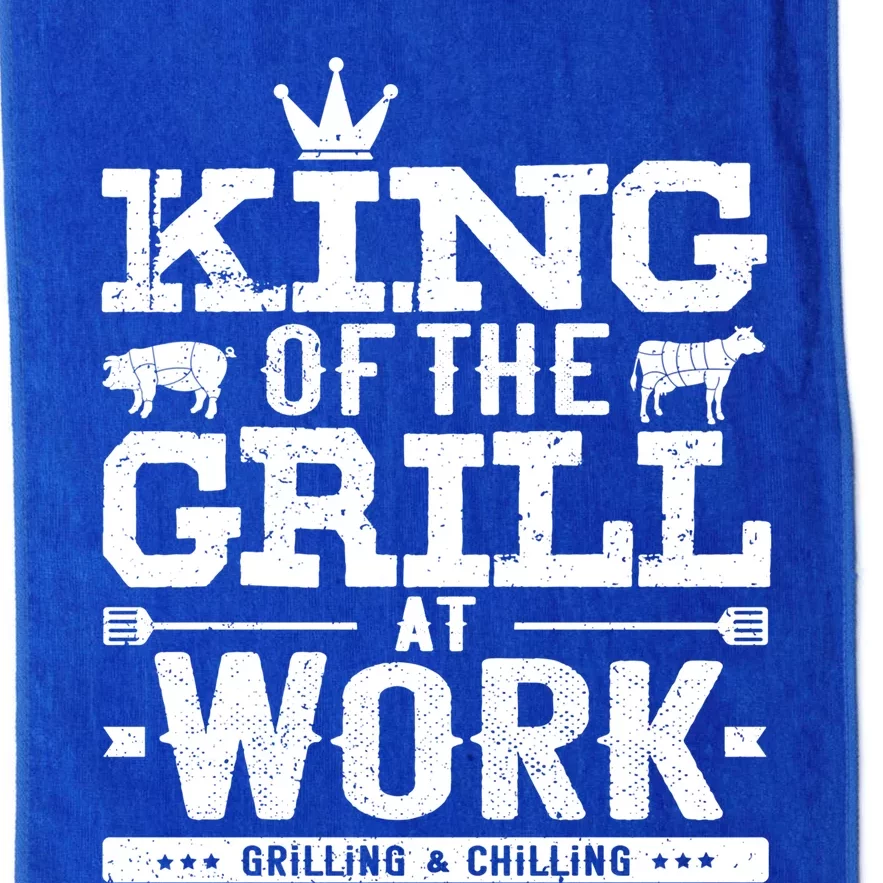 King Of The Grill Bbq Smoker Gift For Dad Grandpa Pitmaster Gift Platinum Collection Golf Towel