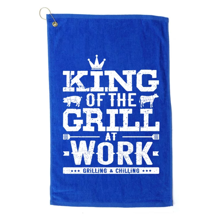 King Of The Grill Bbq Smoker Gift For Dad Grandpa Pitmaster Gift Platinum Collection Golf Towel