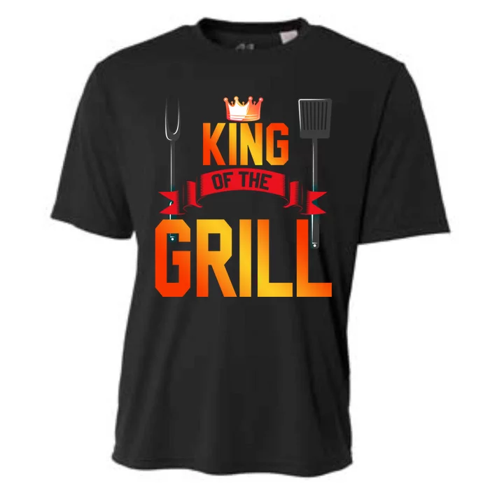 King Of The Grill Funny Grilling Master Chef Cooking Bbq Meaningful Gift Cooling Performance Crew T-Shirt