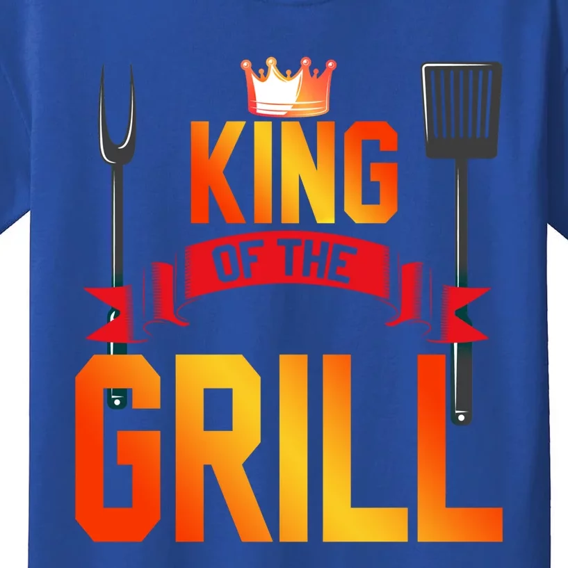 King Of The Grill Funny Grilling Master Chef Cooking Bbq Meaningful Gift Kids T-Shirt