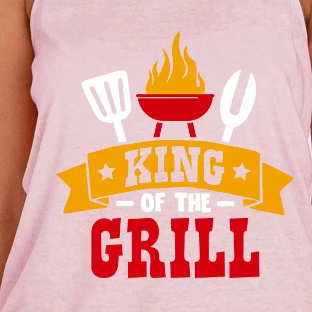 King Of The Grill Master Griller Meaningful Gift Women's Knotted Racerback Tank