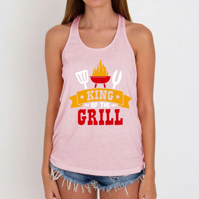 King Of The Grill Master Griller Meaningful Gift Women's Knotted Racerback Tank