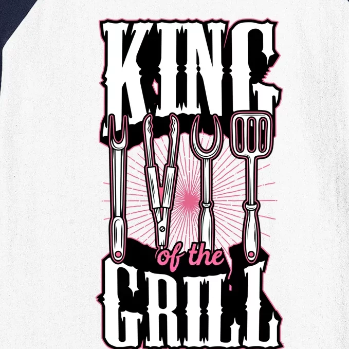 King Of The Grill Funny Gift Baseball Sleeve Shirt