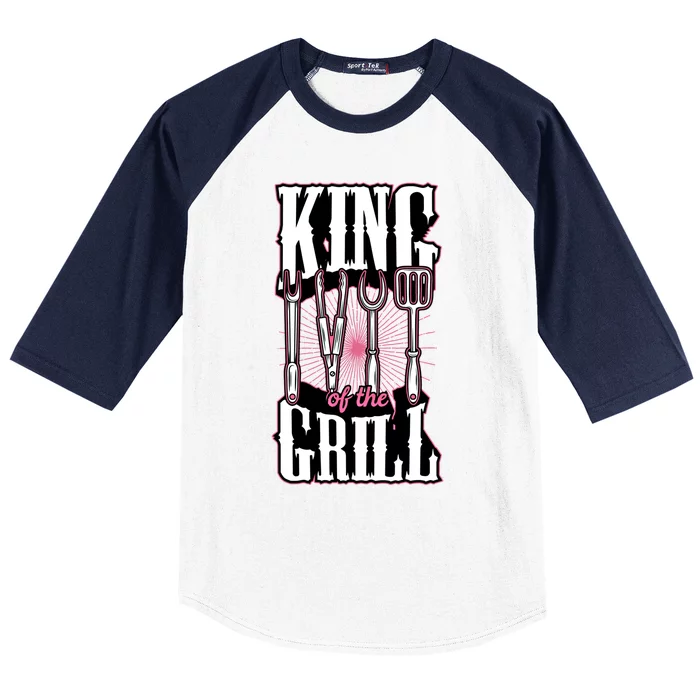 King Of The Grill Funny Gift Baseball Sleeve Shirt