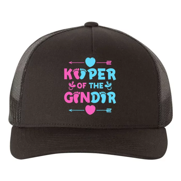 Keeper of the Gender Baby Party Gender Reveal Announcement Yupoong Adult 5-Panel Trucker Hat