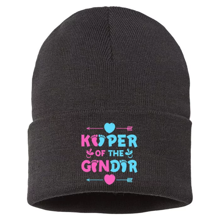 Keeper of the Gender Baby Party Gender Reveal Announcement Sustainable Knit Beanie