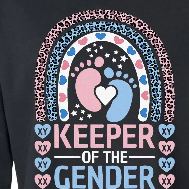 Keeper Of The Gender Reveal Announcement Baby Shower Party Cropped Pullover Crew