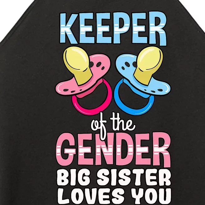 Keeper Of The Gender Big Sister Loves You Baby Shower Women’s Perfect Tri Rocker Tank