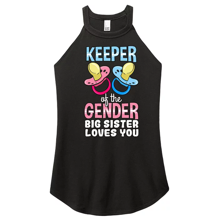 Keeper Of The Gender Big Sister Loves You Baby Shower Women’s Perfect Tri Rocker Tank