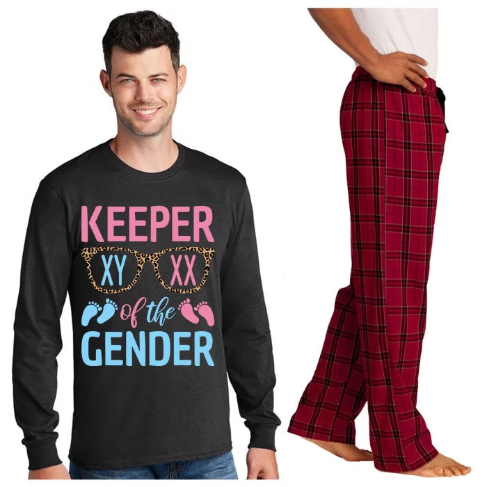 Keeper Of The Gender Baby Shower Gender Reveal Party Outfit Long Sleeve Pajama Set