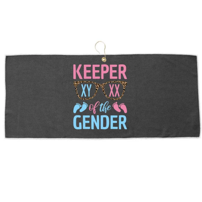 Keeper Of The Gender Baby Shower Gender Reveal Party Outfit Large Microfiber Waffle Golf Towel