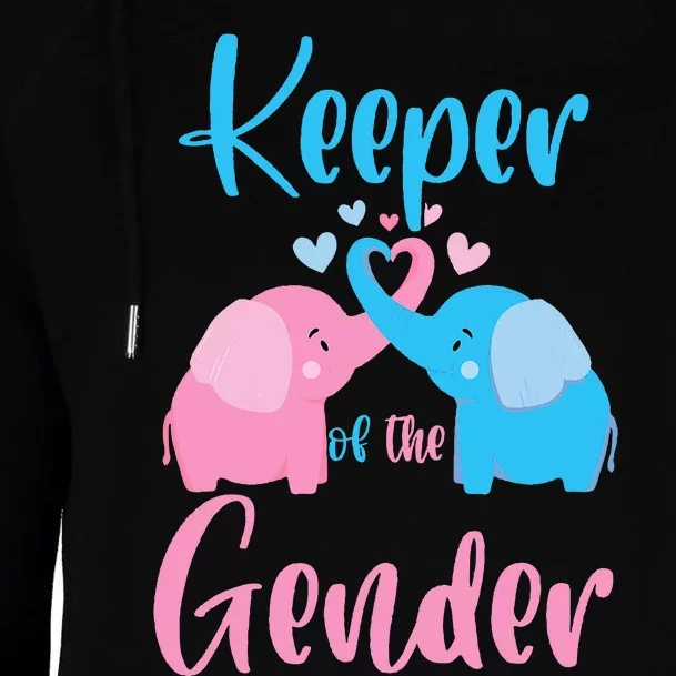 Keeper Of The Gender Elephant In Blue And Pink Party Idea Womens Funnel Neck Pullover Hood