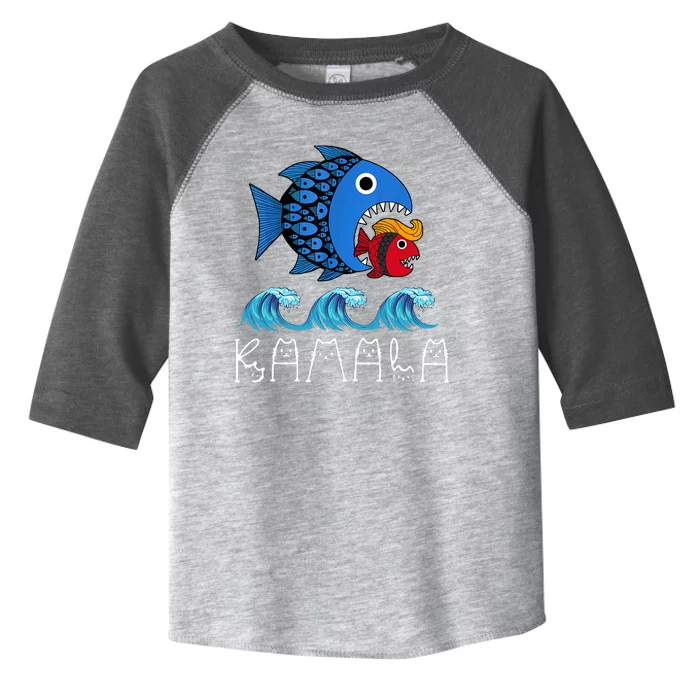 Kamala Over Trump Blue Wave Big Fish Eats Small Fish Toddler Fine Jersey T-Shirt