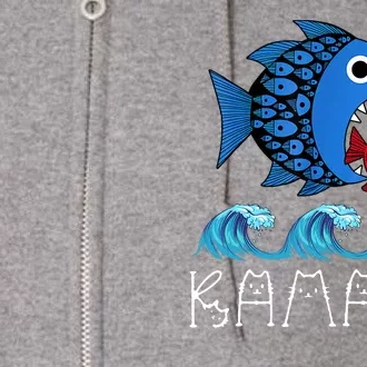 Kamala Over Trump Blue Wave Big Fish Eats Small Fish Full Zip Hoodie